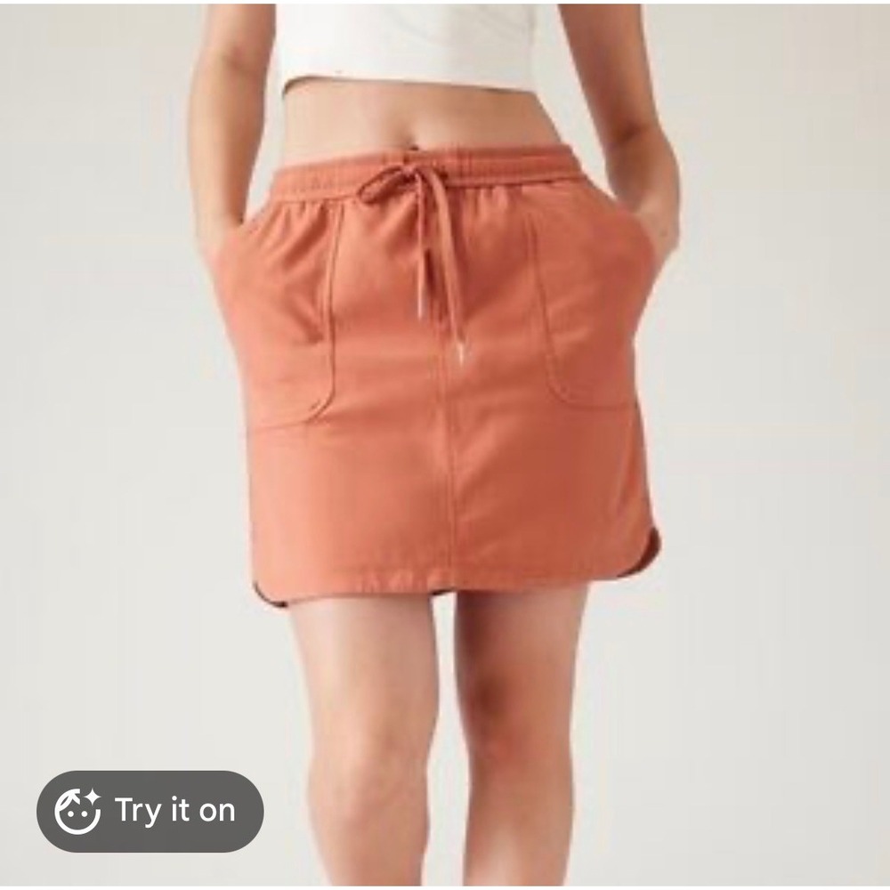 Athleta Brooklyn Skort Womens Medium Terracotta Drawstring Active Mini Skirt